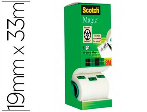 Fita adesiva scotch magic 33x19 mm pack de 8 unidades , Scotch , 150383 , 4046719205936